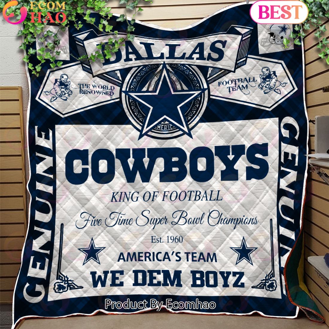 NFL Dallas Cowboys King Of Football Quilt Blanket