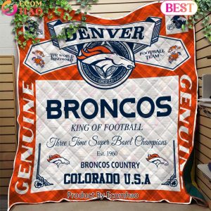 NFL Denver Broncos King Of Football Quilt Blanket