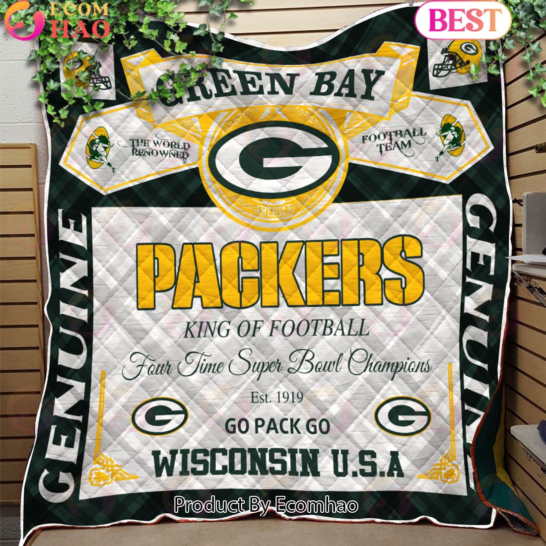 NFL Green Bay Packers King Of Football Quilt Blanket