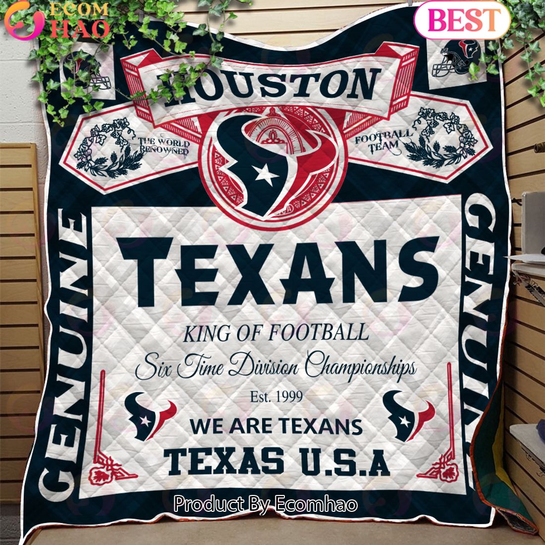 NFL Houston Texans King Of Football Quilt Blanket