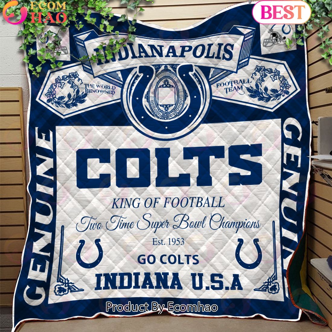 NFL Indianapolis Colts King Of Football Quilt Blanket