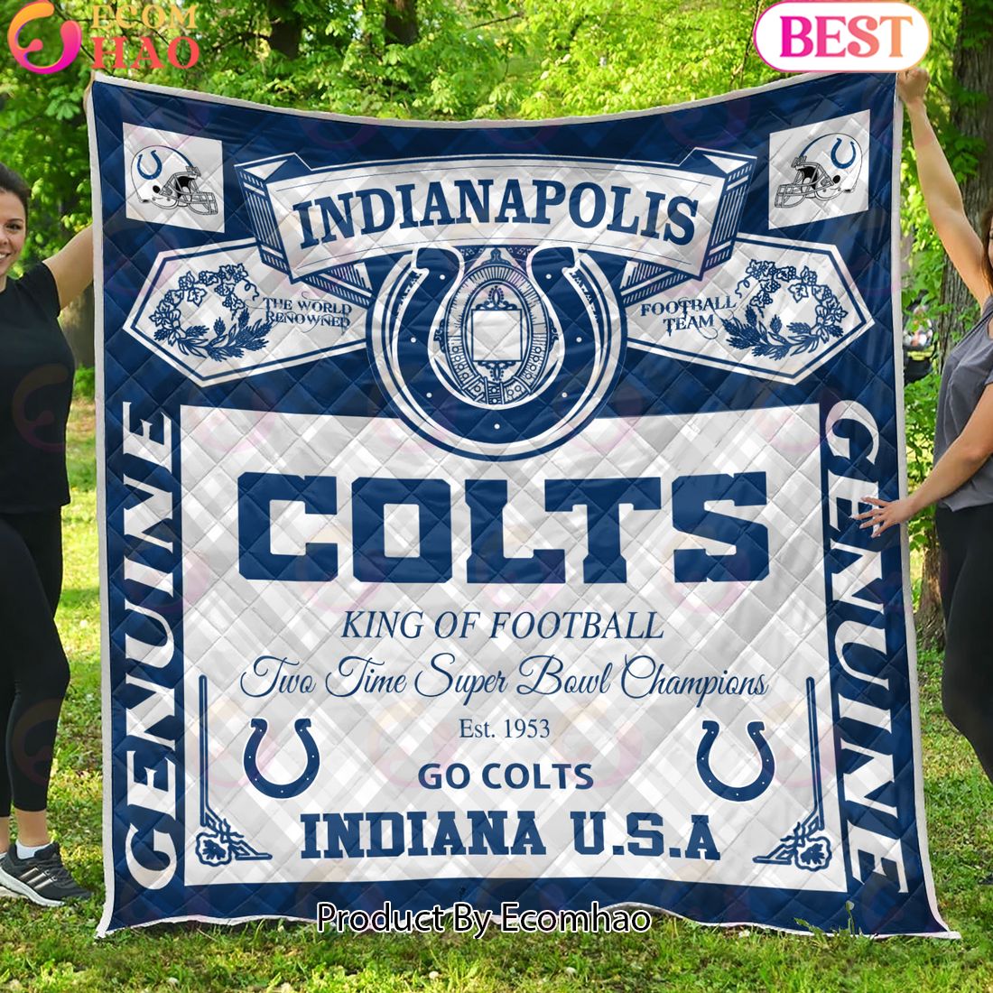 NFL Indianapolis Colts King Of Football Quilt Blanket