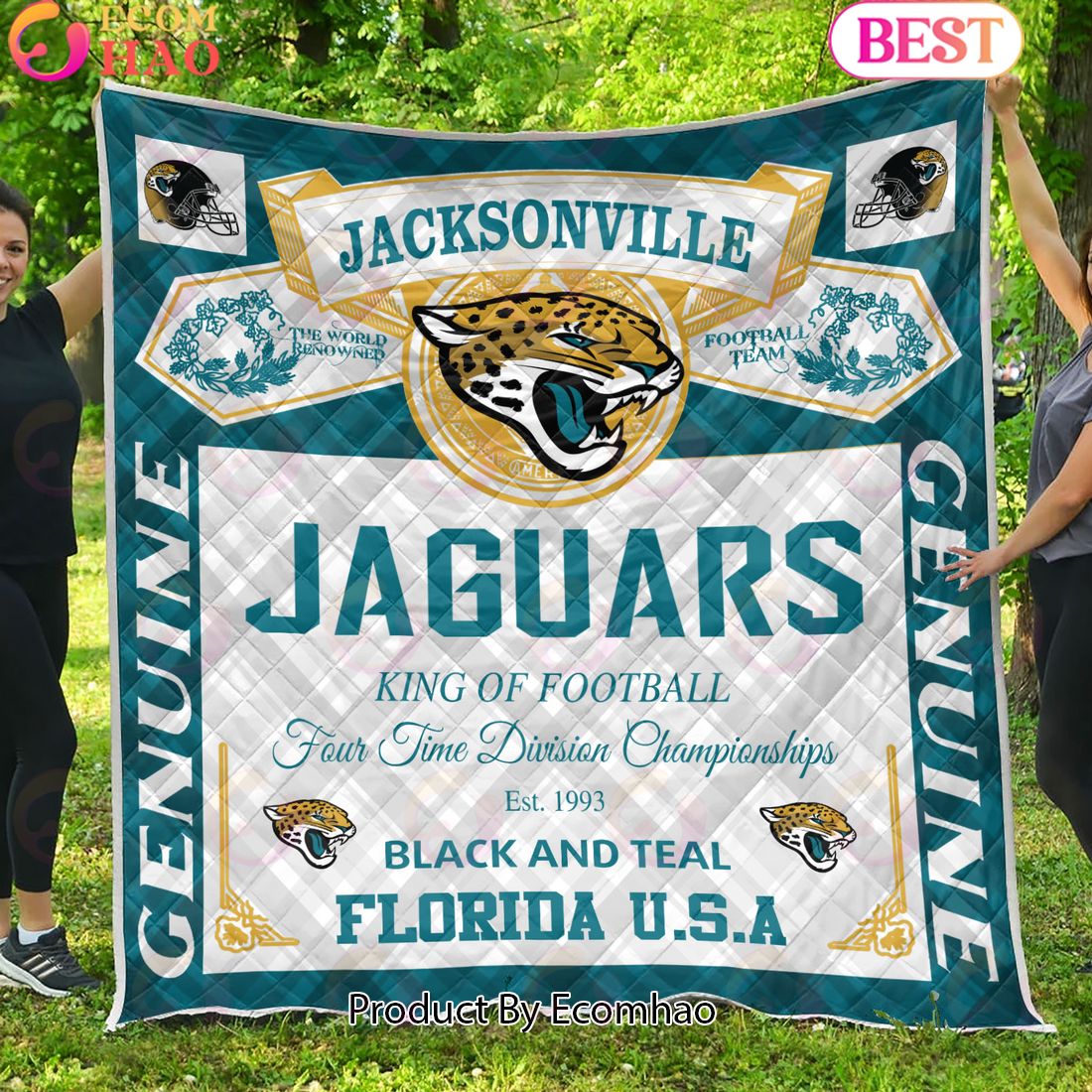 NFL Jacksonville Jaguars King Of Football Quilt Blanket