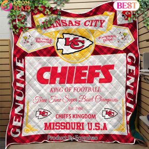 NFL Kansas City Chiefs King Of Football Quilt Blanket NFL Kansas City Chiefs King Of Football Quilt Blanket