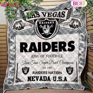 NFL Las Vegas Raiders King Of Football Quilt Blanket