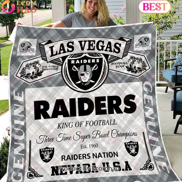 NFL Las Vegas Raiders King Of Football Quilt Blanket