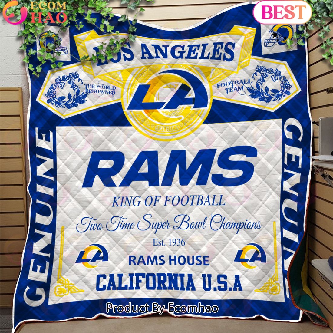 NFL Los Angeles Rams King Of Football Quilt Blanket