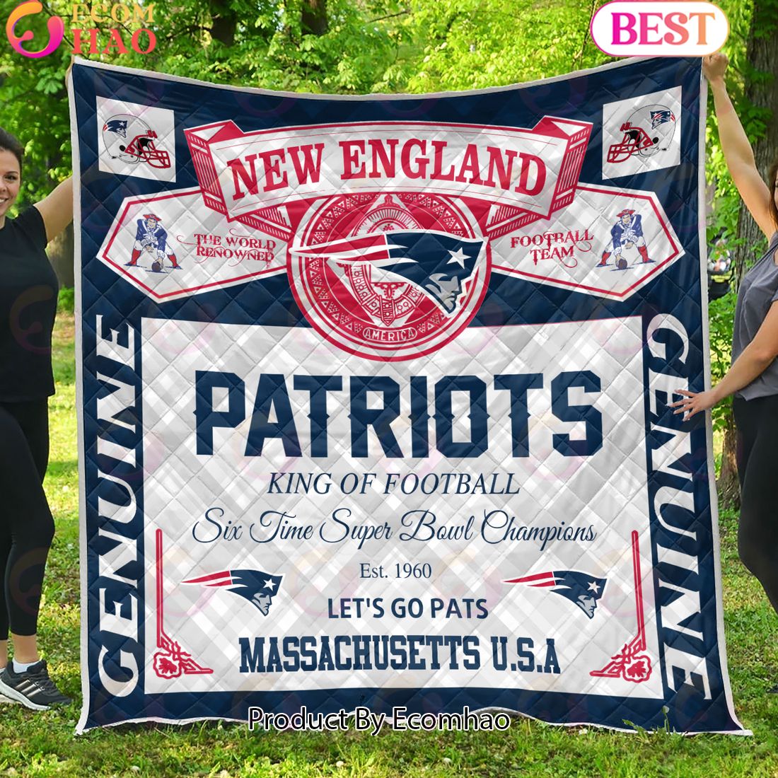 NFL New England Patriots King Of Football Quilt Blanket