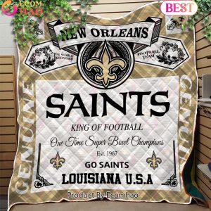 NFL New Orleans Saints King Of Football Quilt Blanket NFL New Orleans Saints King Of Football Quilt Blanket