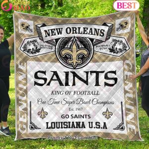 NFL New Orleans Saints King Of Football Quilt Blanket NFL New Orleans Saints King Of Football Quilt Blanket