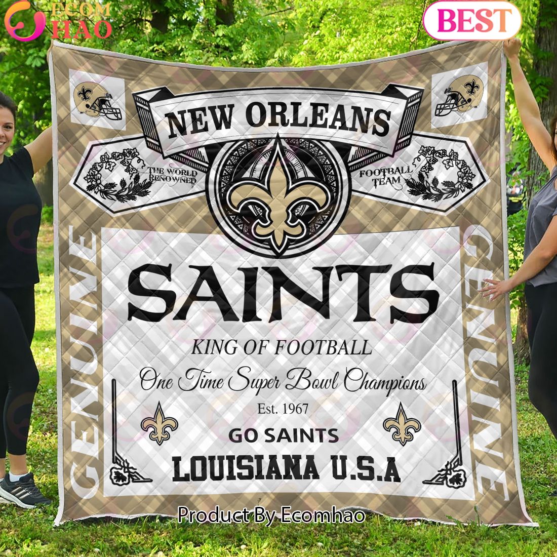 NFL New Orleans Saints King Of Football Quilt Blanket