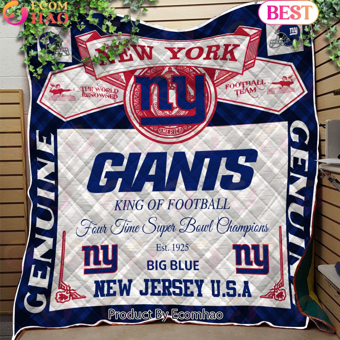 NFL New York Giants King Of Football Quilt Blanket