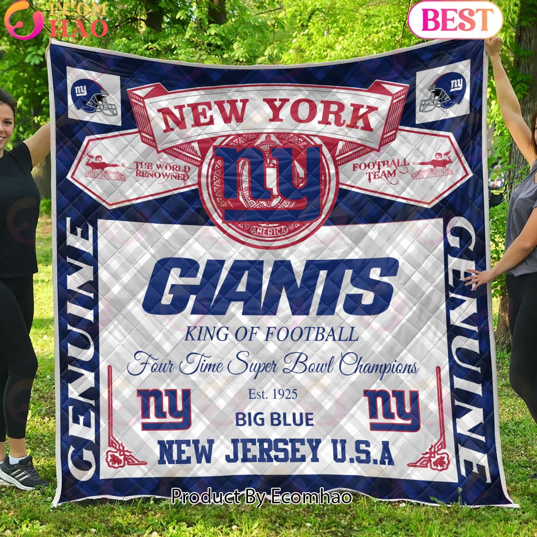 NFL New York Giants King Of Football Quilt Blanket