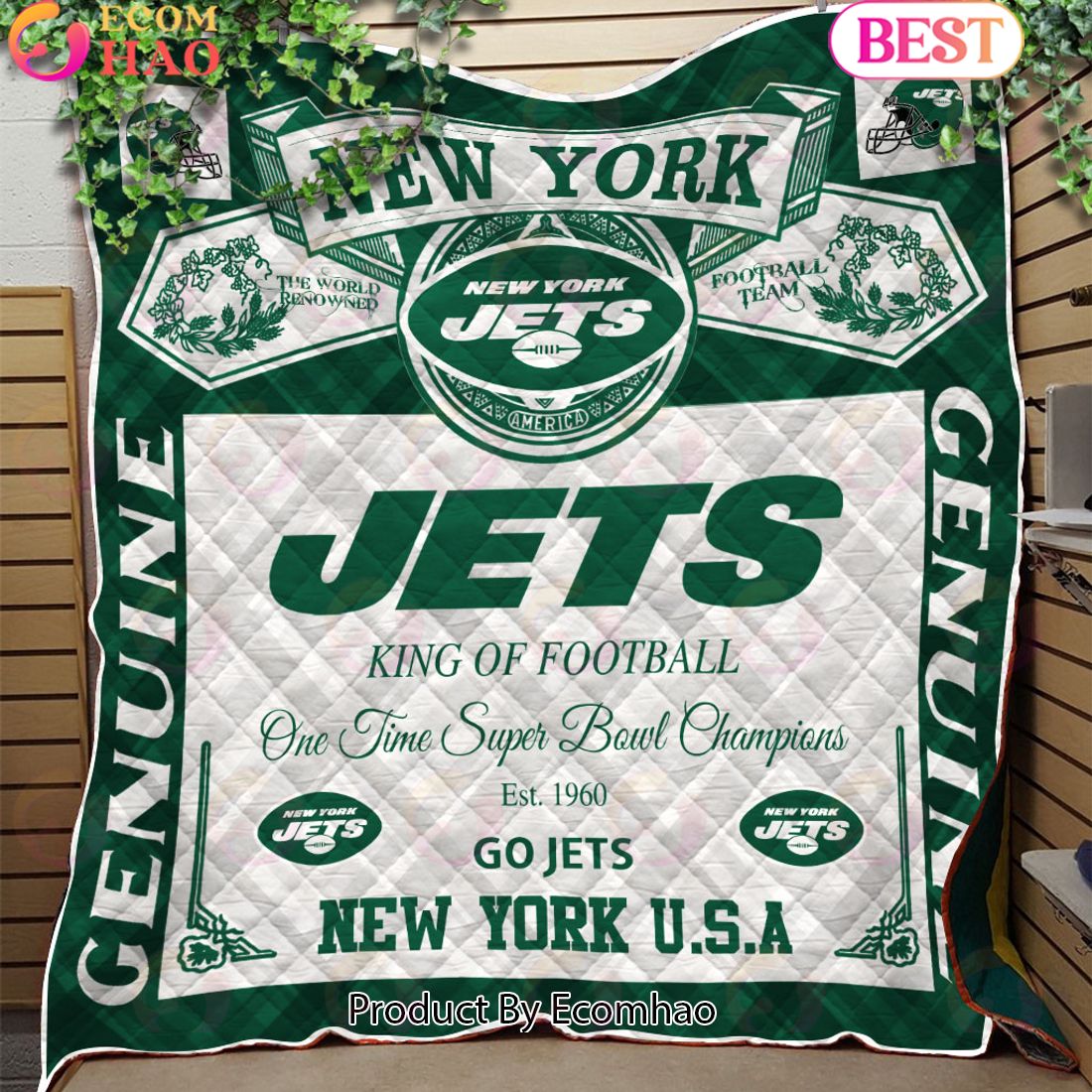 NFL New York Jets King Of Football Quilt Blanket