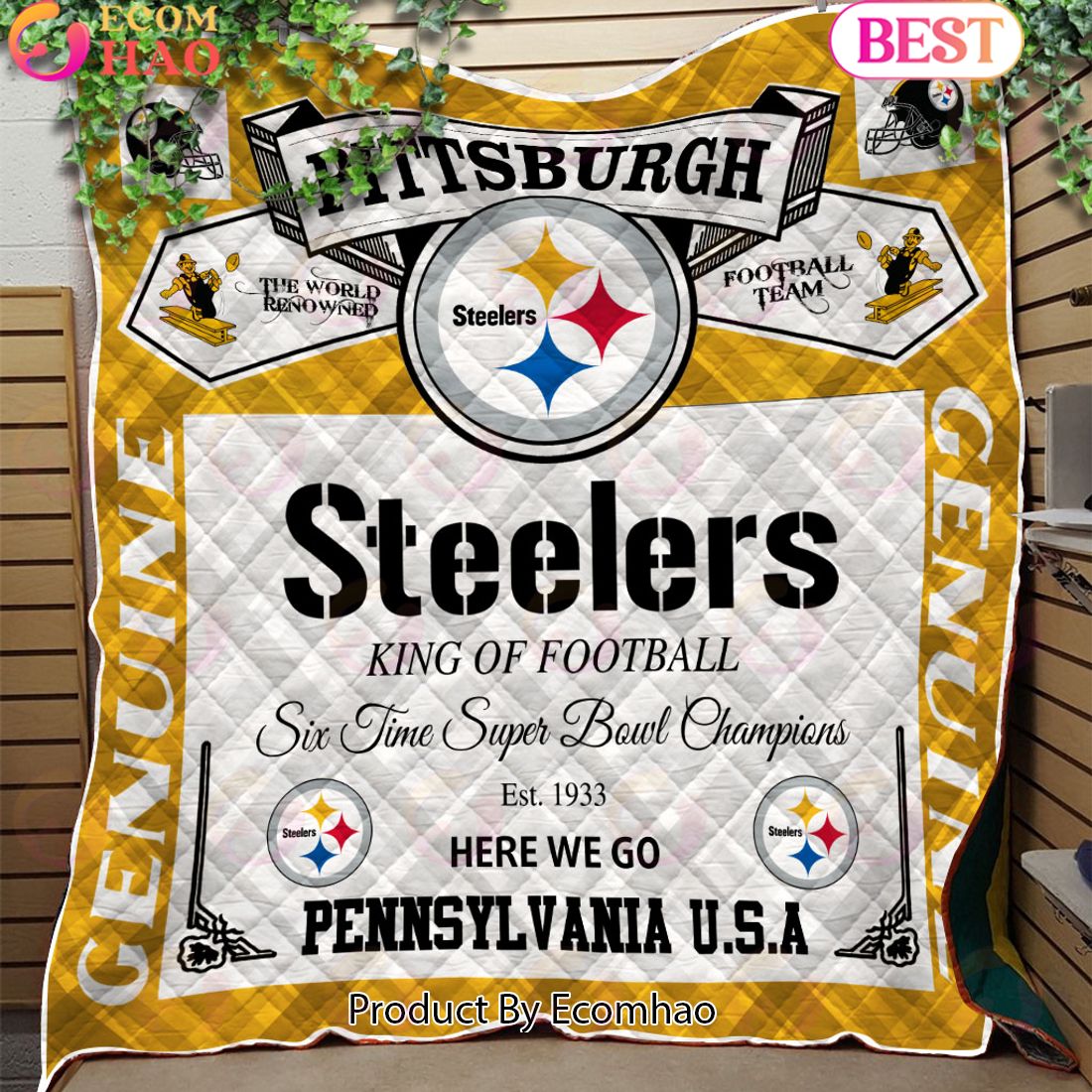 NFL Pittsburgh Steelers King Of Football Quilt Blanket