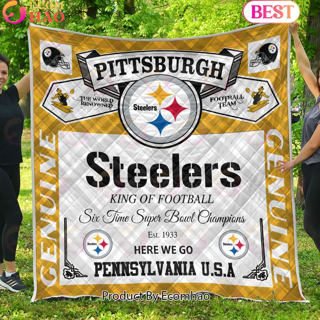 NFL Pittsburgh Steelers King Of Football Quilt Blanket