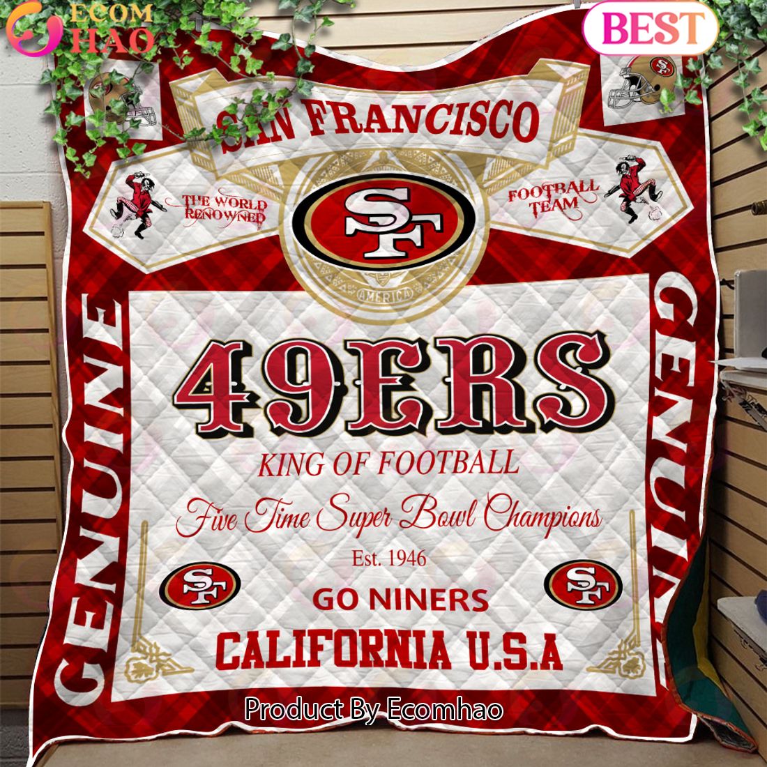 NFL San Francisco 49ers King Of Football Quilt Blanket