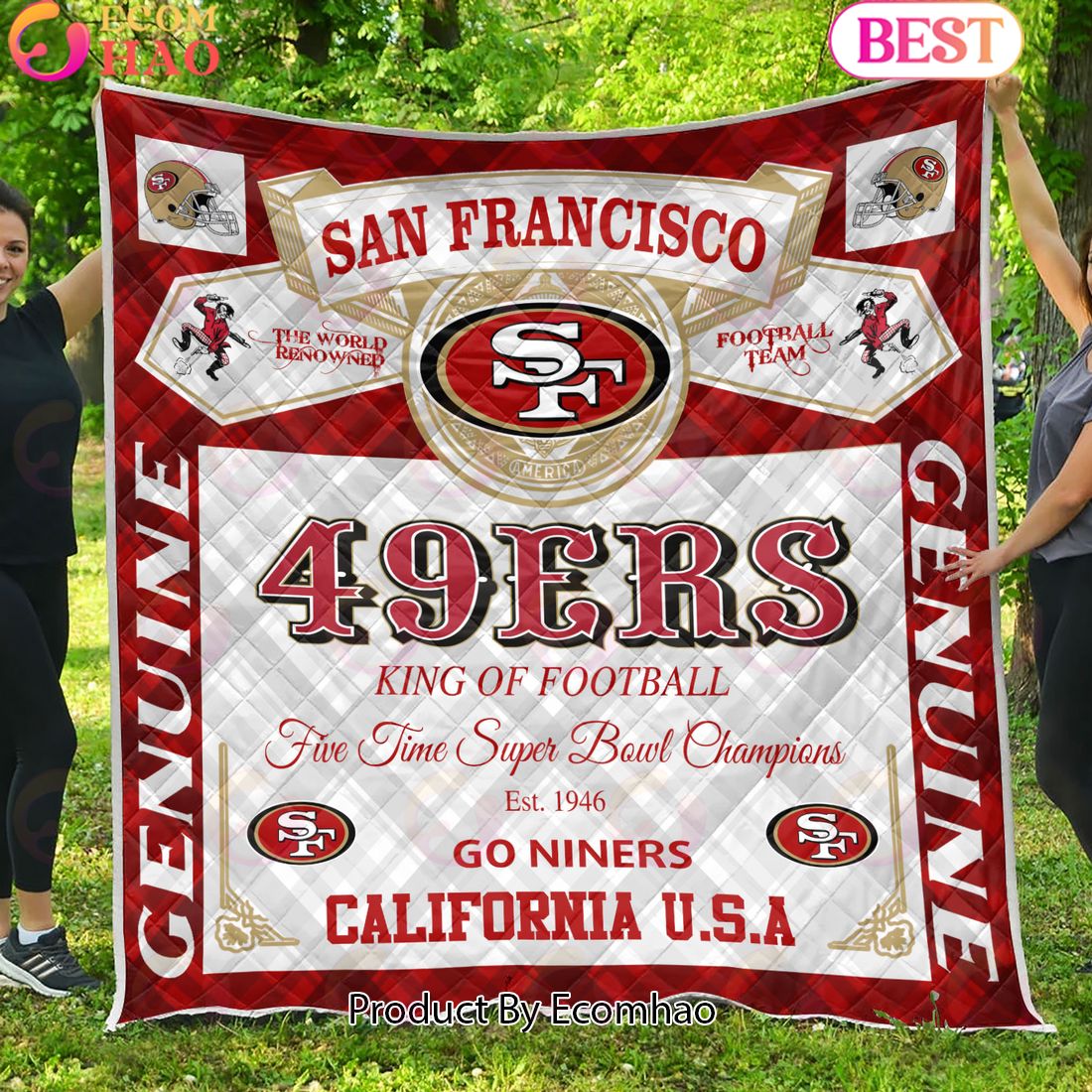 NFL San Francisco 49ers King Of Football Quilt Blanket