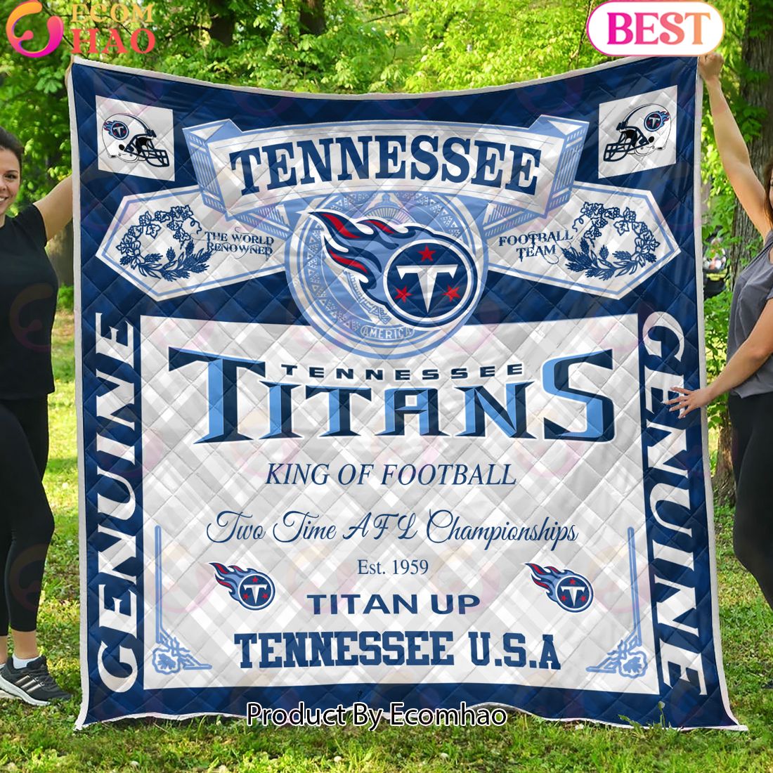 NFL Tennessee Titans King Of Football Quilt Blanket