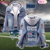Custom Name Proud To Be A Pittsburgh Steelers Fan Designed Fleece Hooded Denim Jacket