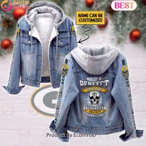 Custom Name Proud To Be A Green Bay Packers Fan Designed Fleece Hooded Denim Jacket
