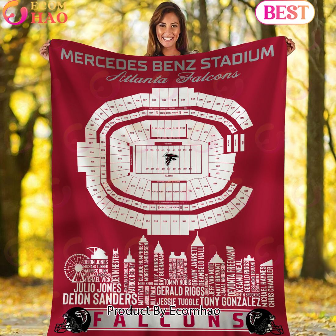 NFL Atlanta Falcons Football Legend Stadium Blanket