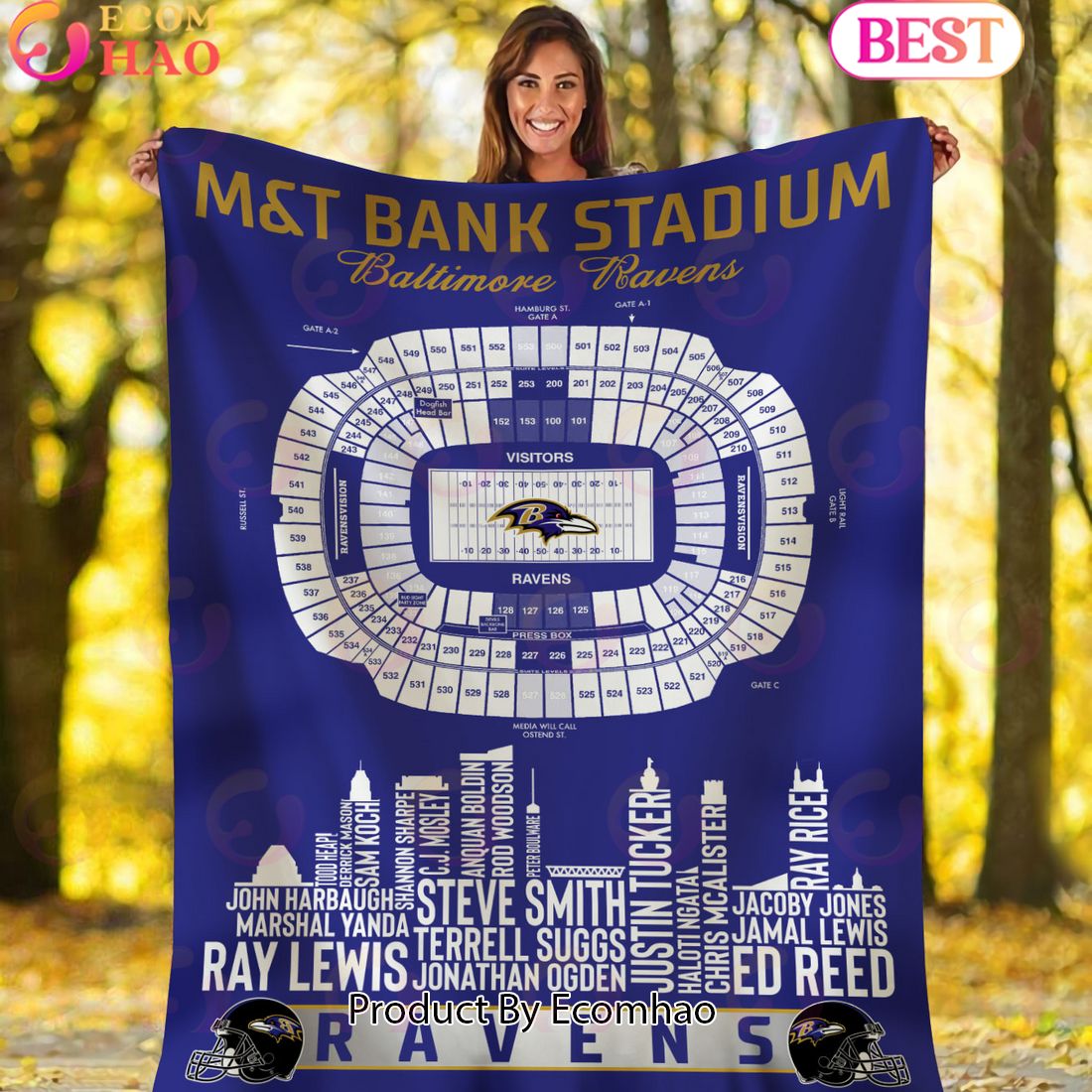 NFL Baltimore Ravens Football Legend Stadium Blanket