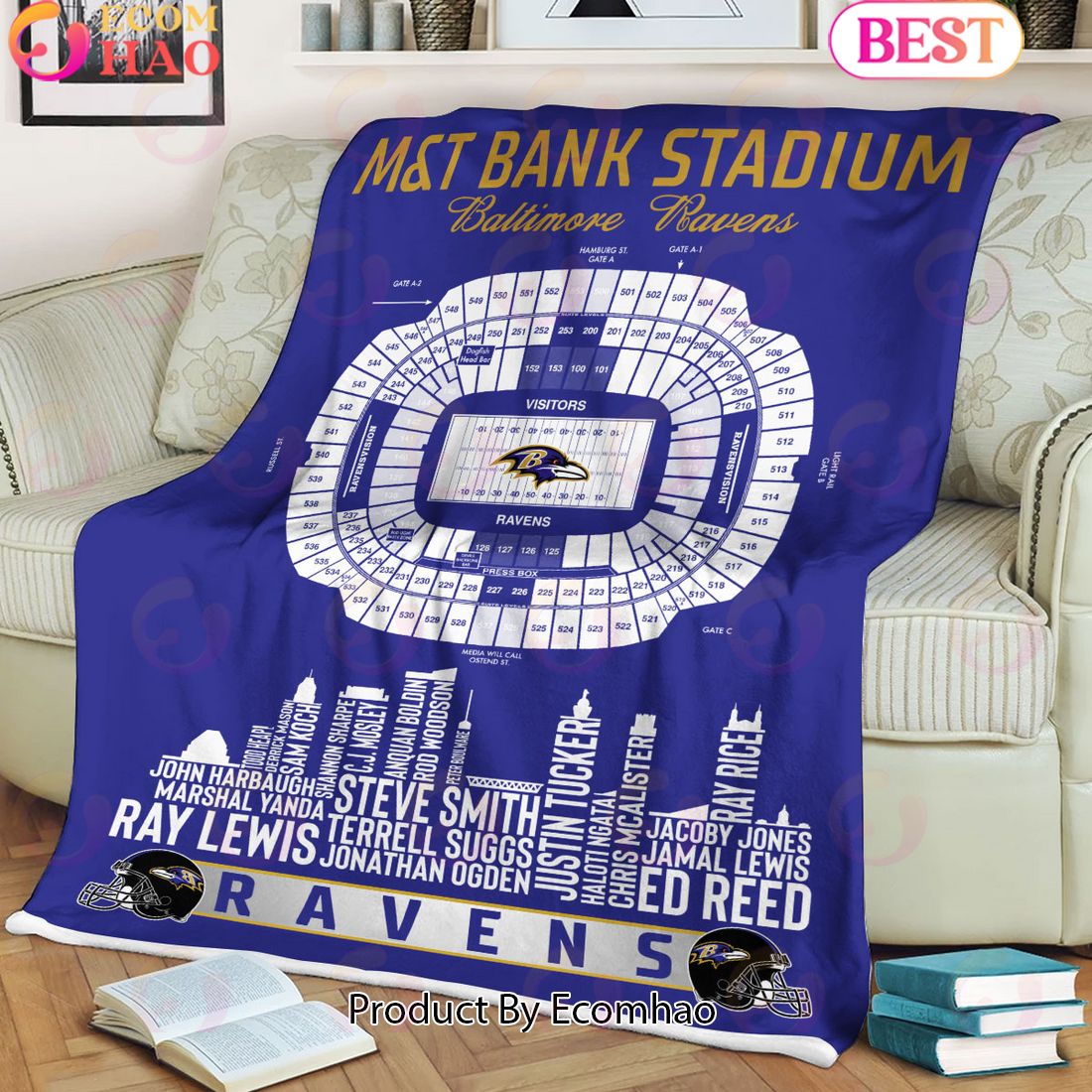 NFL Baltimore Ravens Football Legend Stadium Blanket