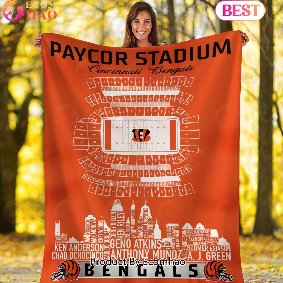 NFL Cincinnati Bengals Football Legend Stadium Blanket