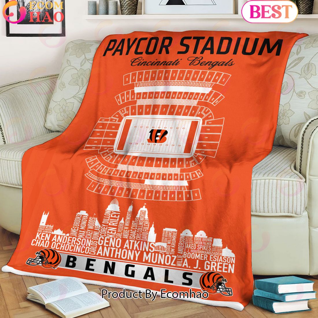 NFL Cincinnati Bengals Football Legend Stadium Blanket