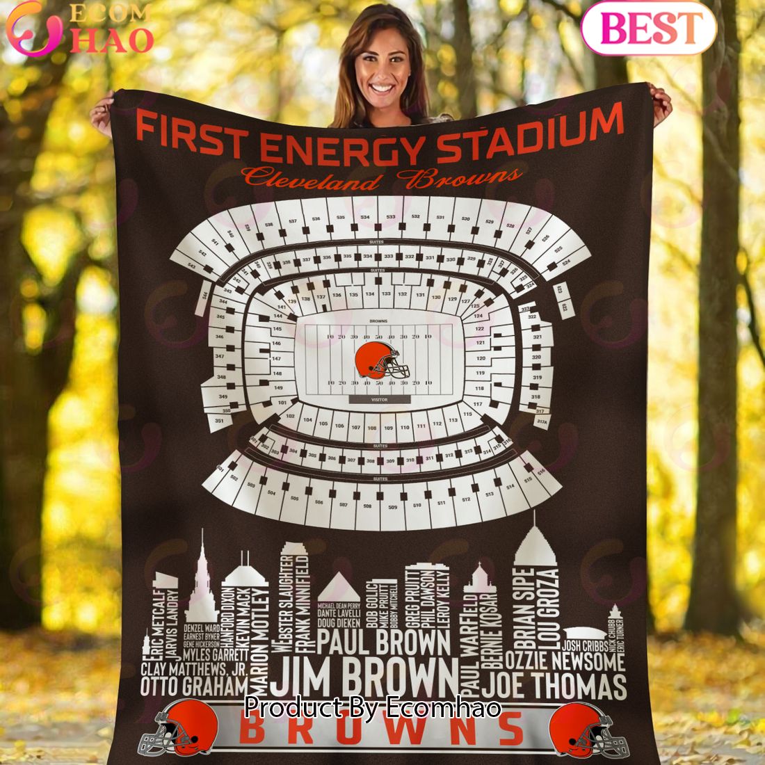 NFL Cleveland Browns Football Legend Stadium Blanket