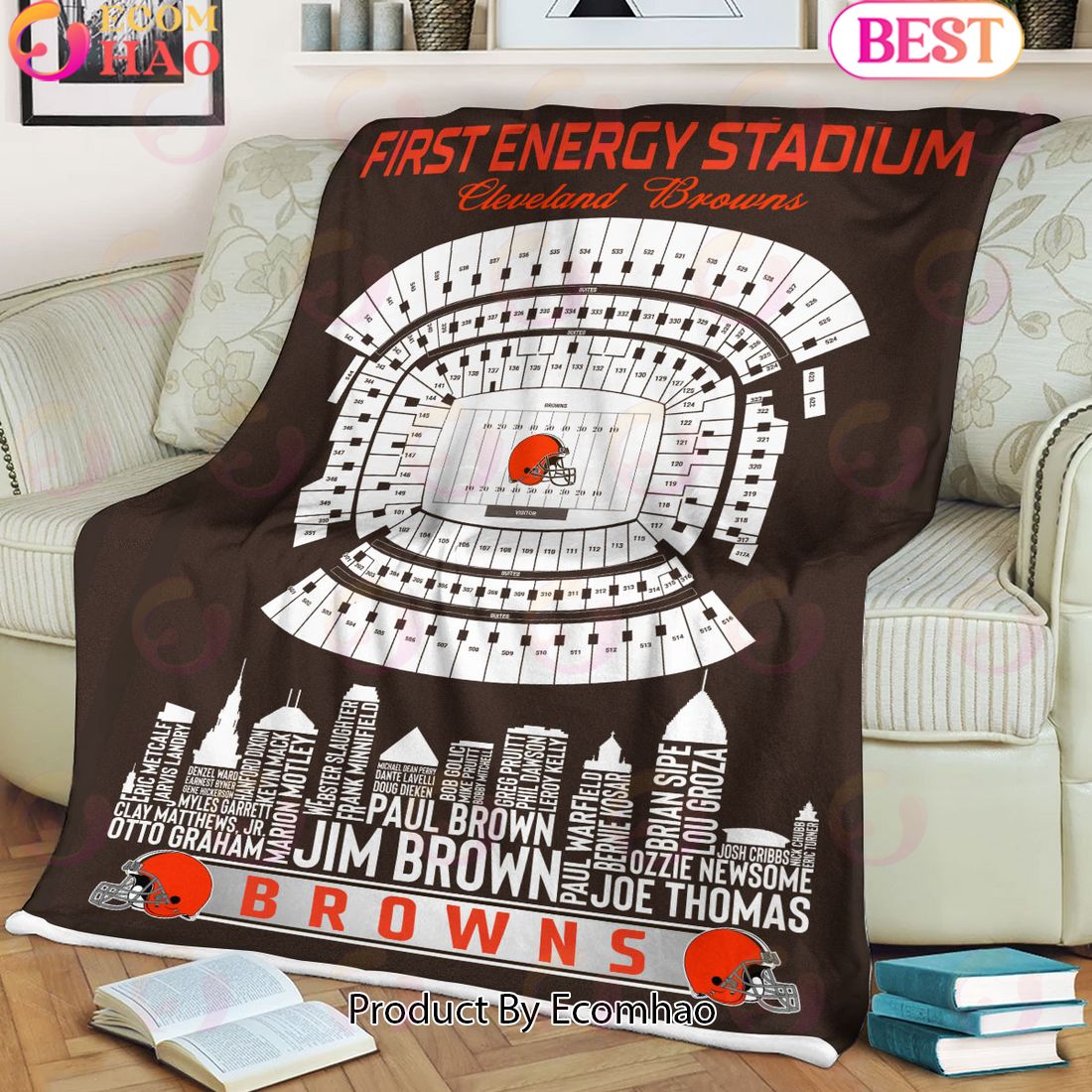 NFL Cleveland Browns Football Legend Stadium Blanket