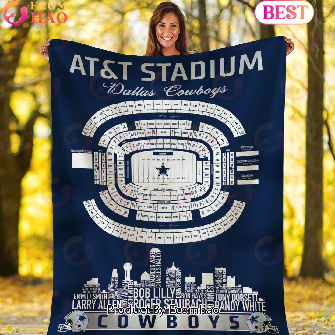 NFL Dallas Cowboys Football Legend Stadium Blanket