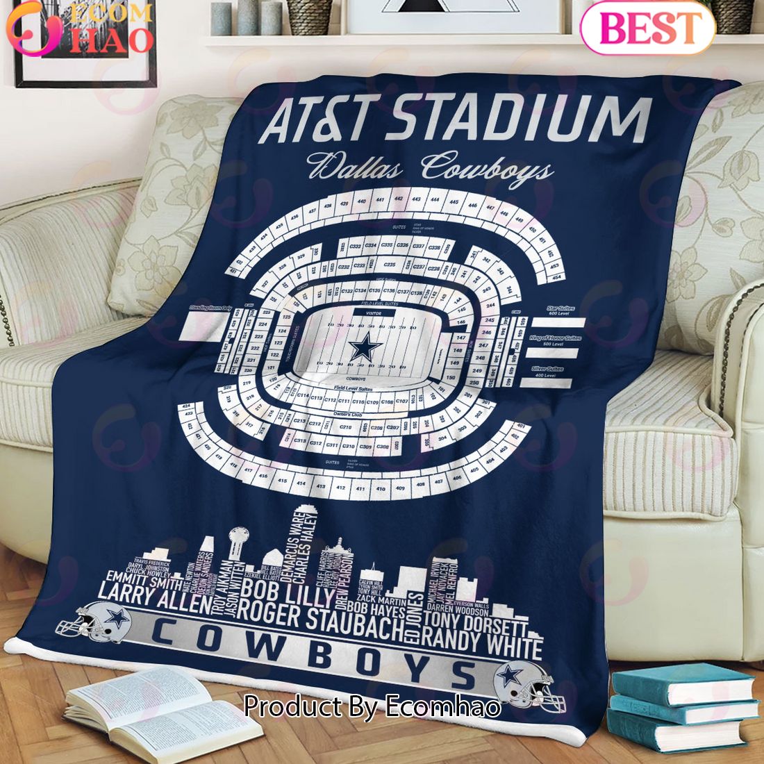 NFL Dallas Cowboys Football Legend Stadium Blanket