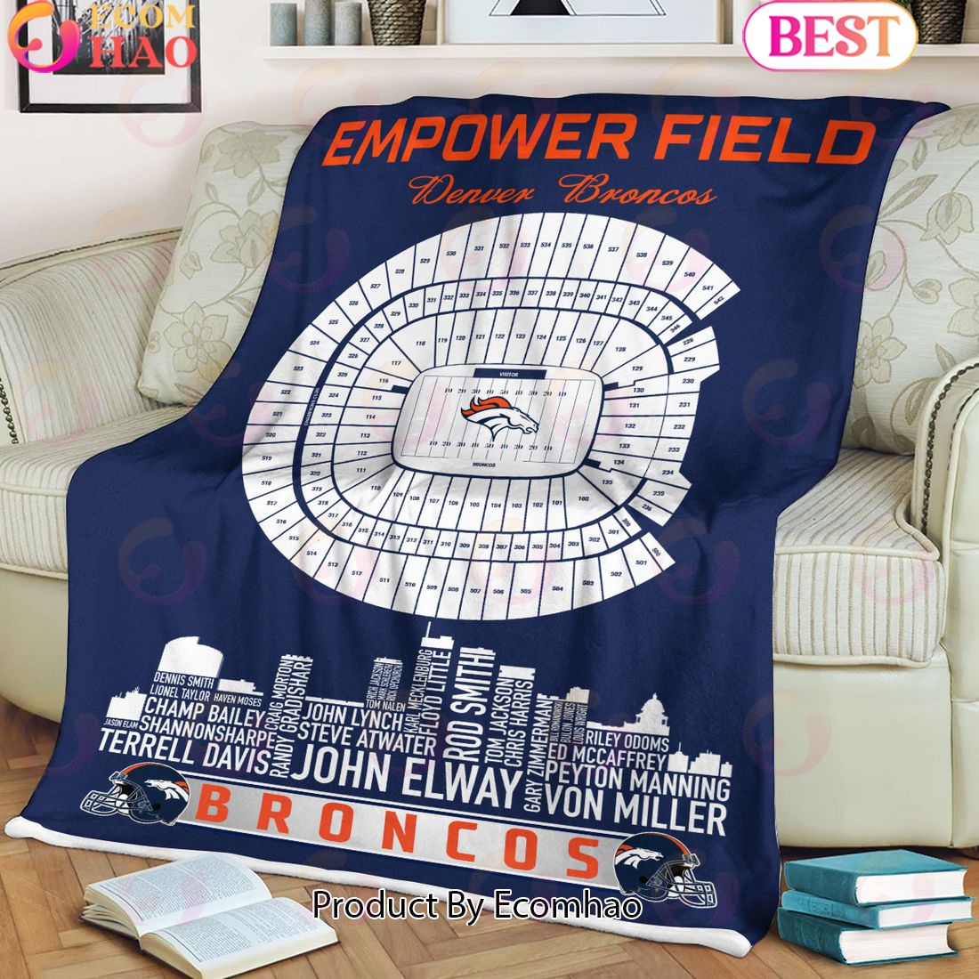 NFL Denver Broncos Football Legend Stadium Blanket