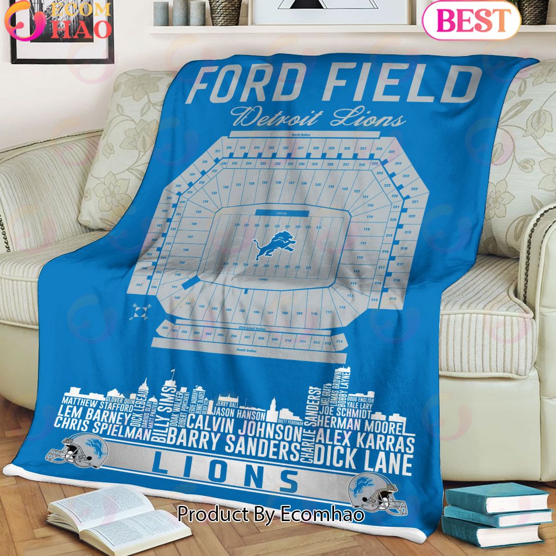 NFL Detroit Lions Football Legend Stadium Blanket