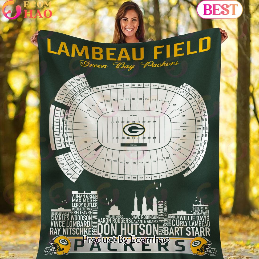 NFL Green Bay Packers Football Legend Stadium Blanket