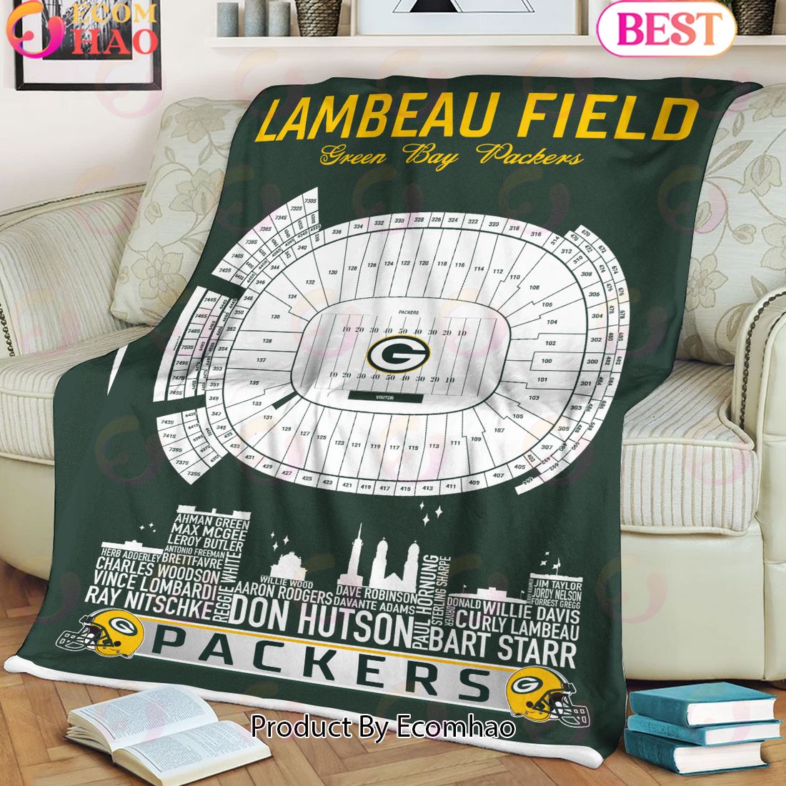 NFL Green Bay Packers Football Legend Stadium Blanket