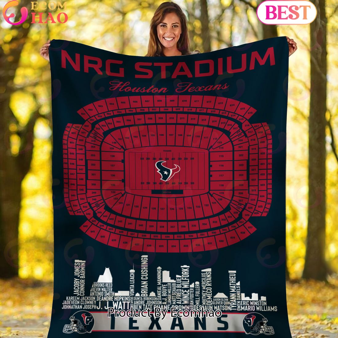 NFL Houston Texans Football Legend Stadium Blanket