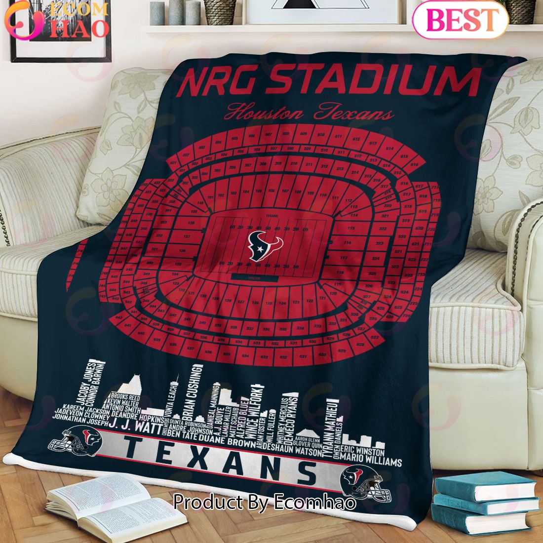 NFL Houston Texans Football Legend Stadium Blanket