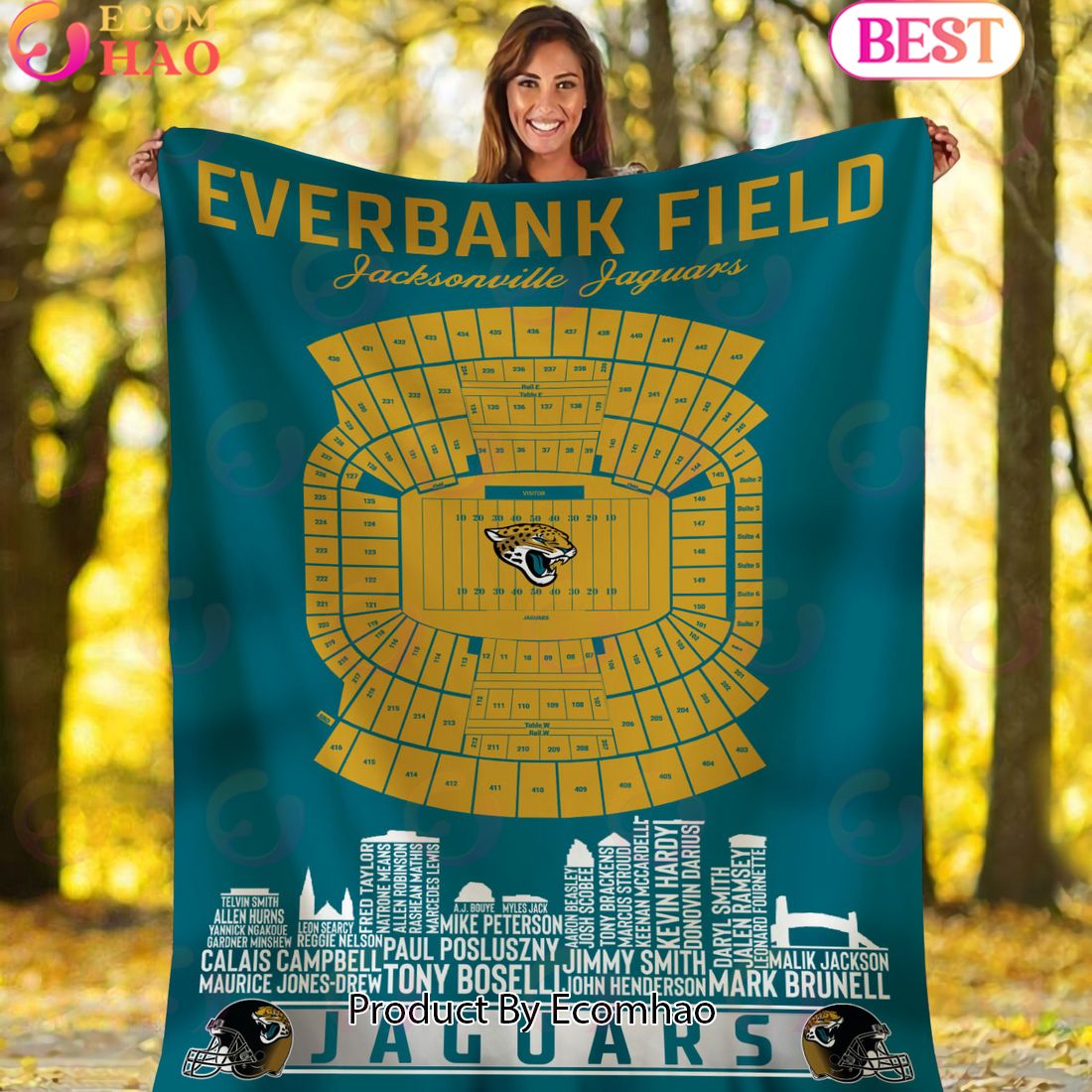 NFL Jacksonville Jaguars Football Legend Stadium Blanket