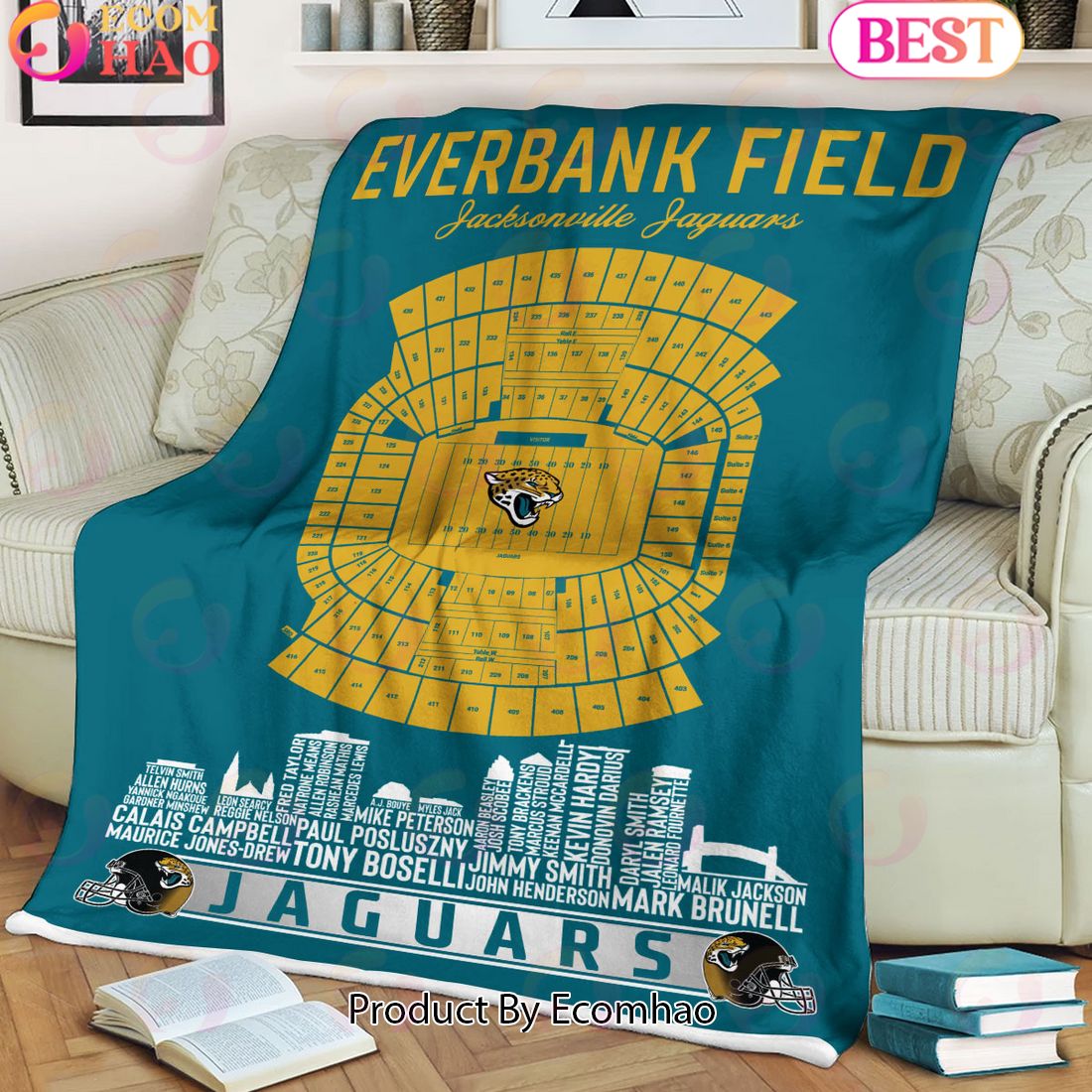 NFL Jacksonville Jaguars Football Legend Stadium Blanket