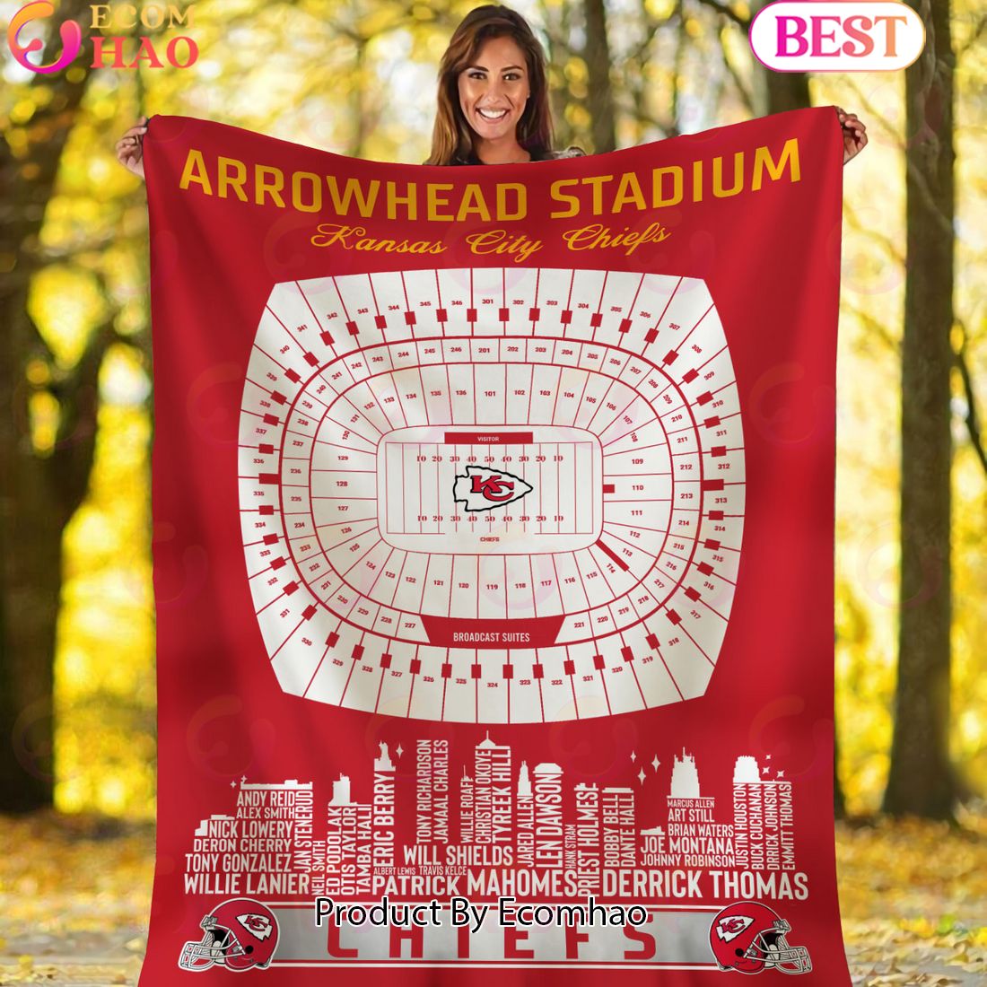 NFL Kansas City Chiefs Football Legend Stadium Blanket