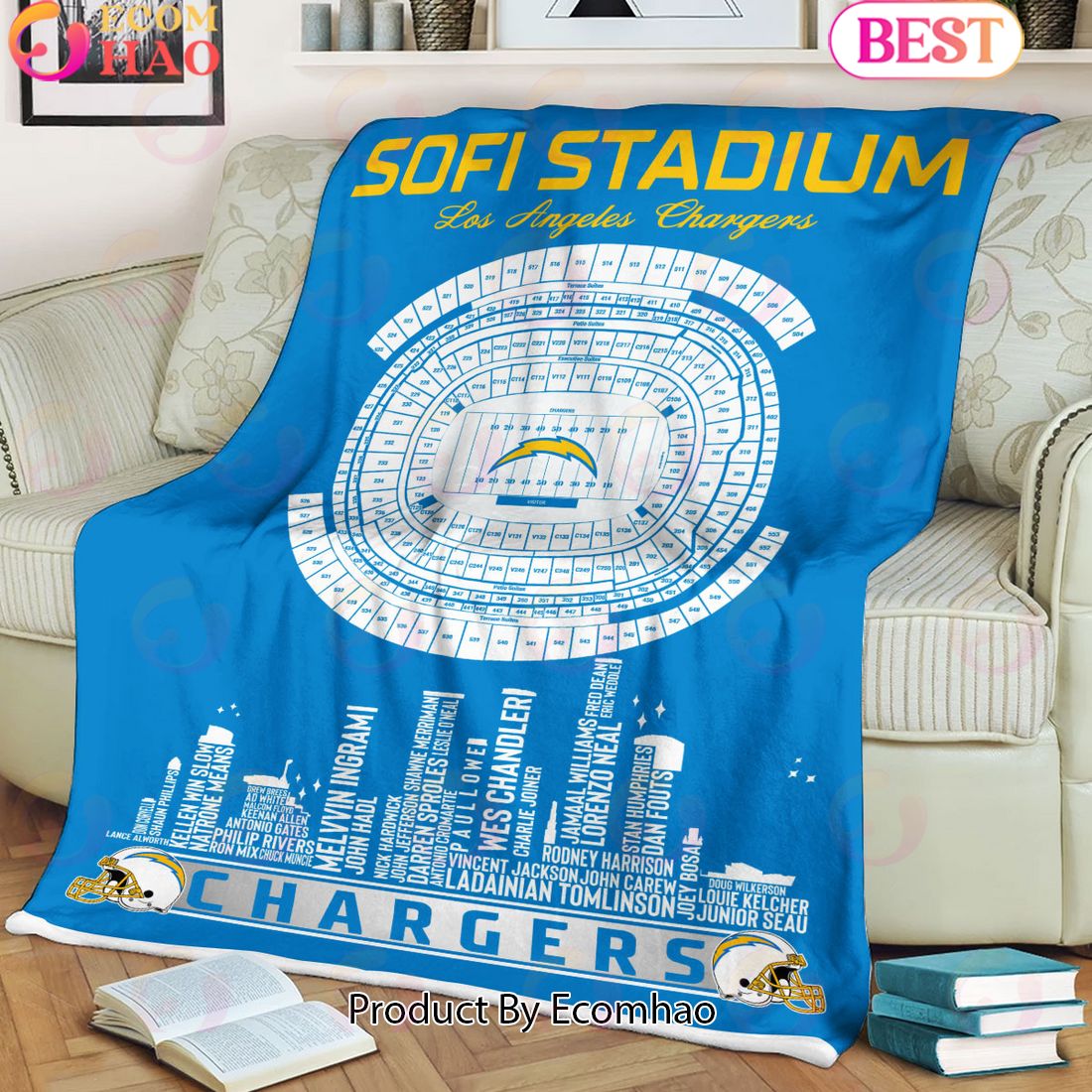 NFL Los Angeles Chargers Football Legend Stadium Blanket