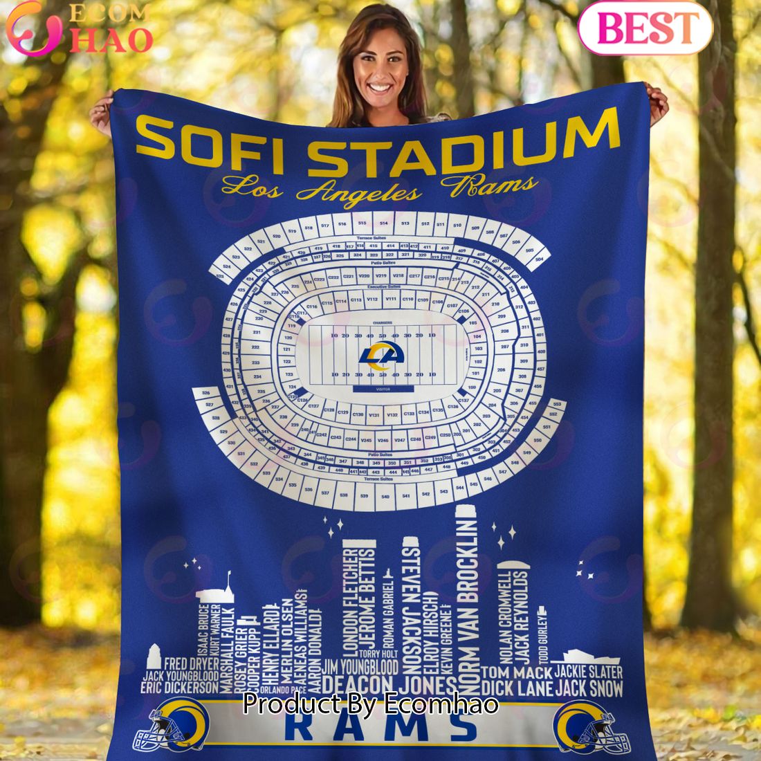 NFL Los Angeles Rams Football Legend Stadium Blanket