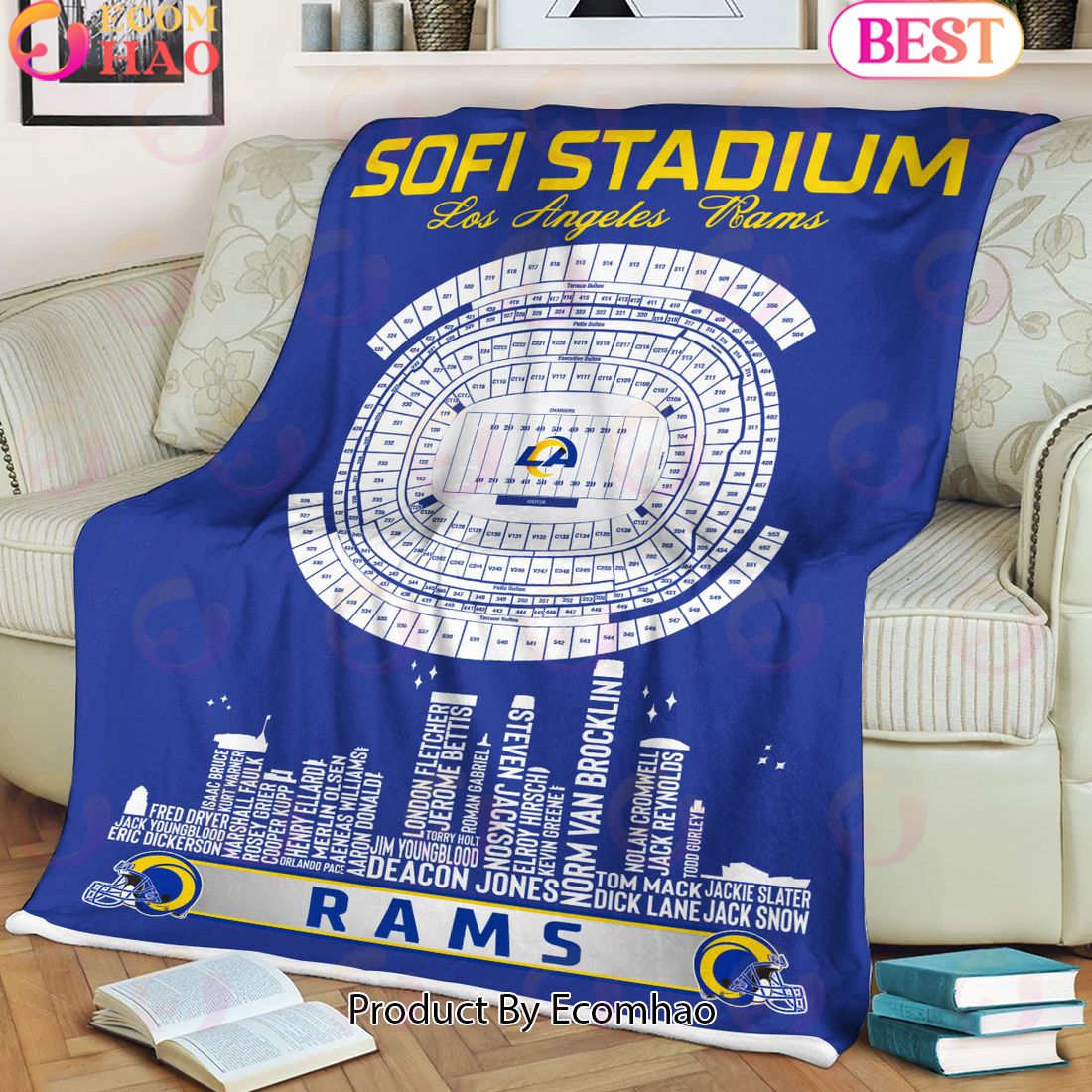 NFL Los Angeles Rams Football Legend Stadium Blanket