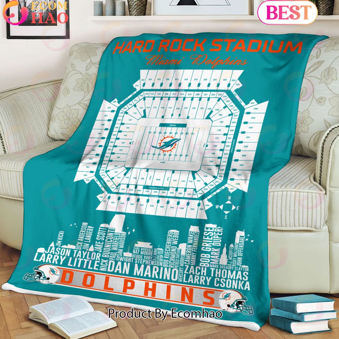 NFL Miami Dolphins Football Legend Stadium Blanket