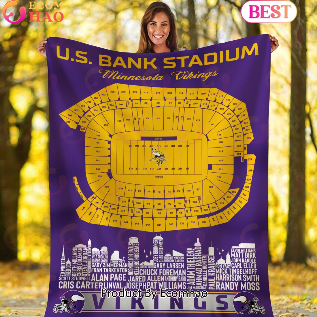 NFL Minnesota Vikings Football Legend Stadium Blanket