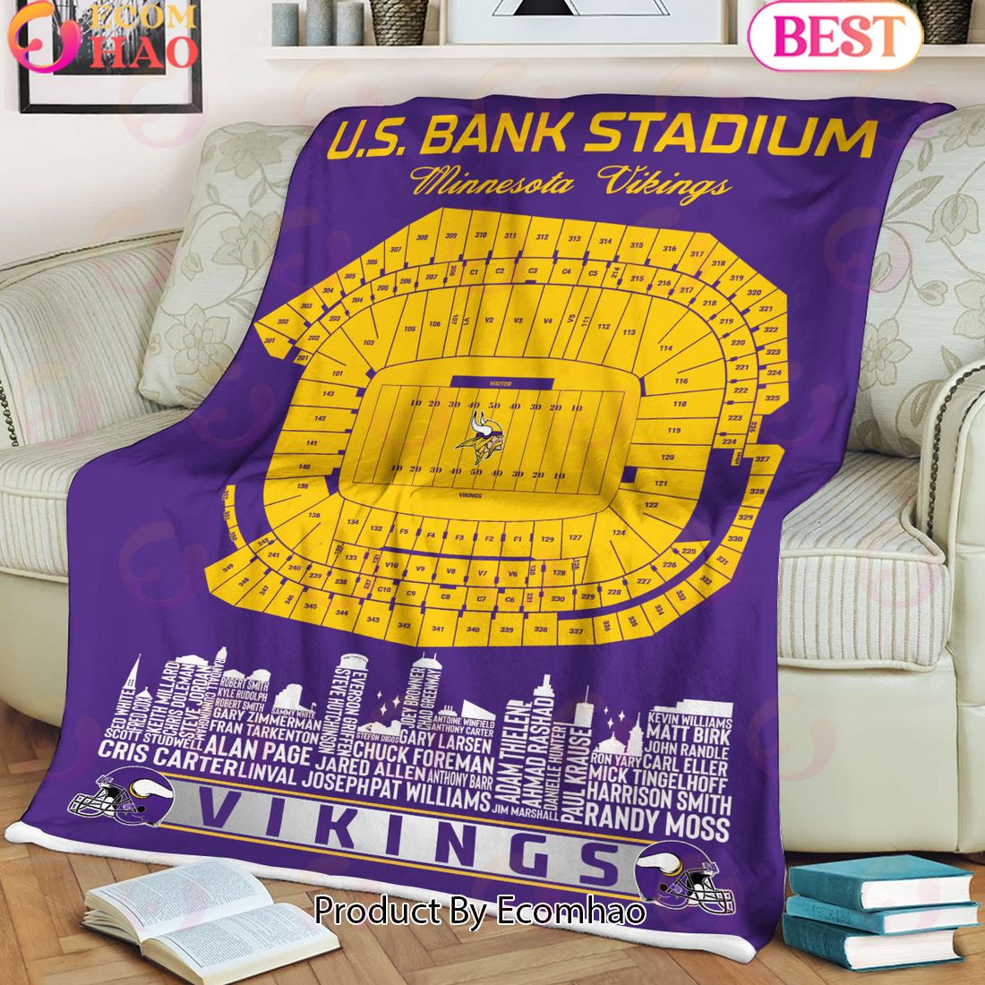 NFL Minnesota Vikings Football Legend Stadium Blanket