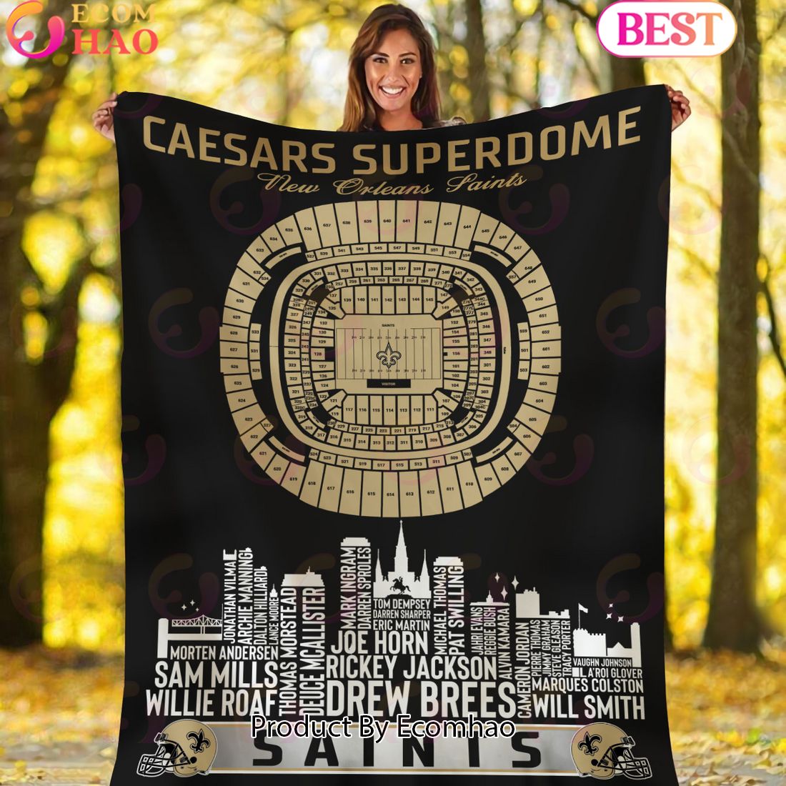 NFL New Orleans Saints Football Legend Stadium Blanket